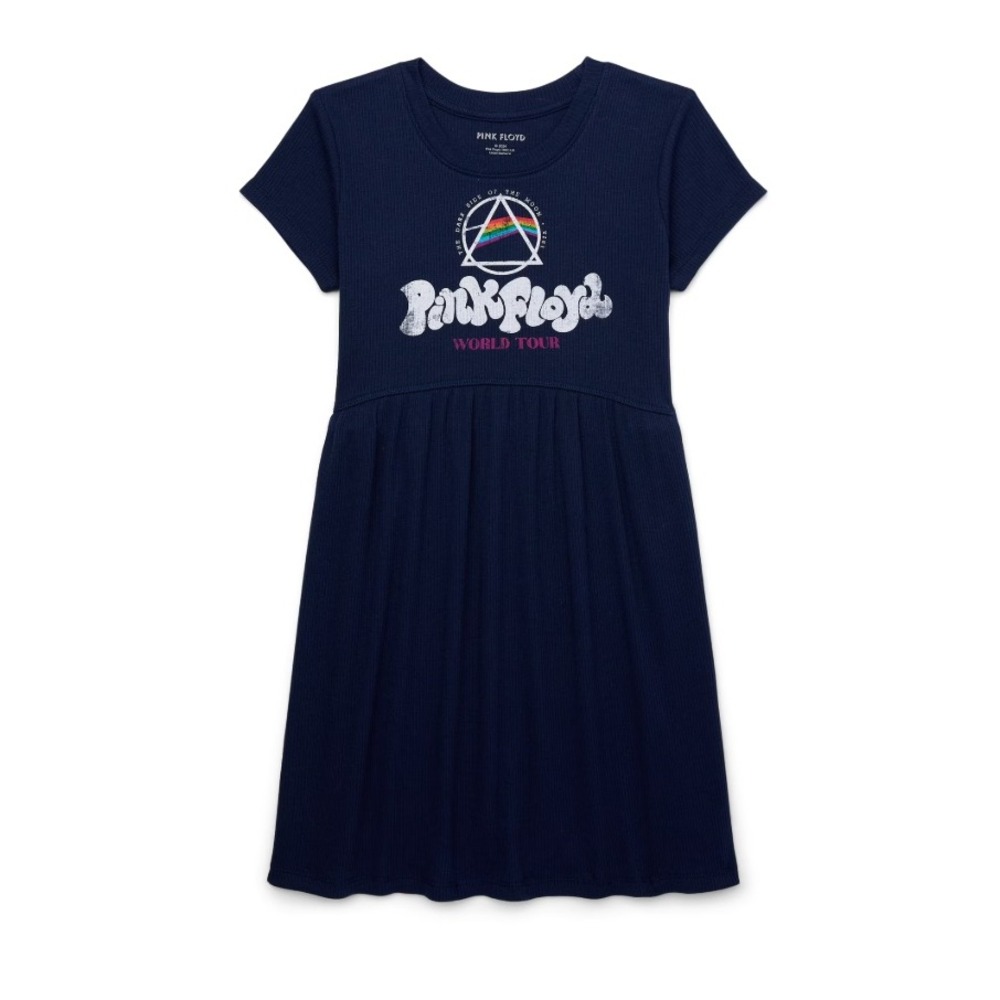 Kids Pink Floyd World Tour Dress Navy Blue Ribbed XS 4/5 NWT